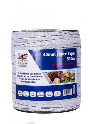 Fenceman Electric Fence Tape 40mm x 500m White (High Performance)