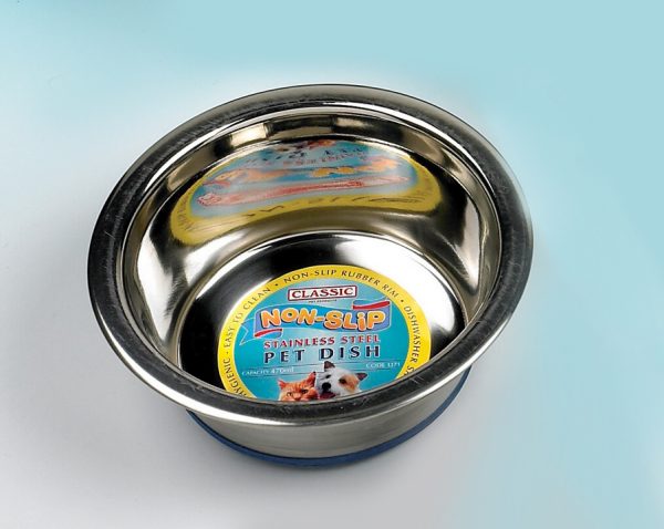 Classic Premium Stainless Steel Non Slip Pet Bowl 400ml