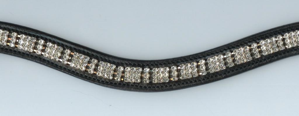 EQvvs Curved Inlaid Crystals Browband (9863) BLACK ONLY
