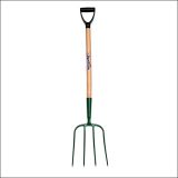 FYNA-LITE 4 Prong Manure Fork Wood Shank D Handle