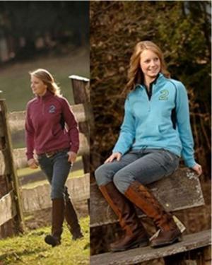 Hac-Tac Ladies Sweat Shirt Top with Quarter Zip
