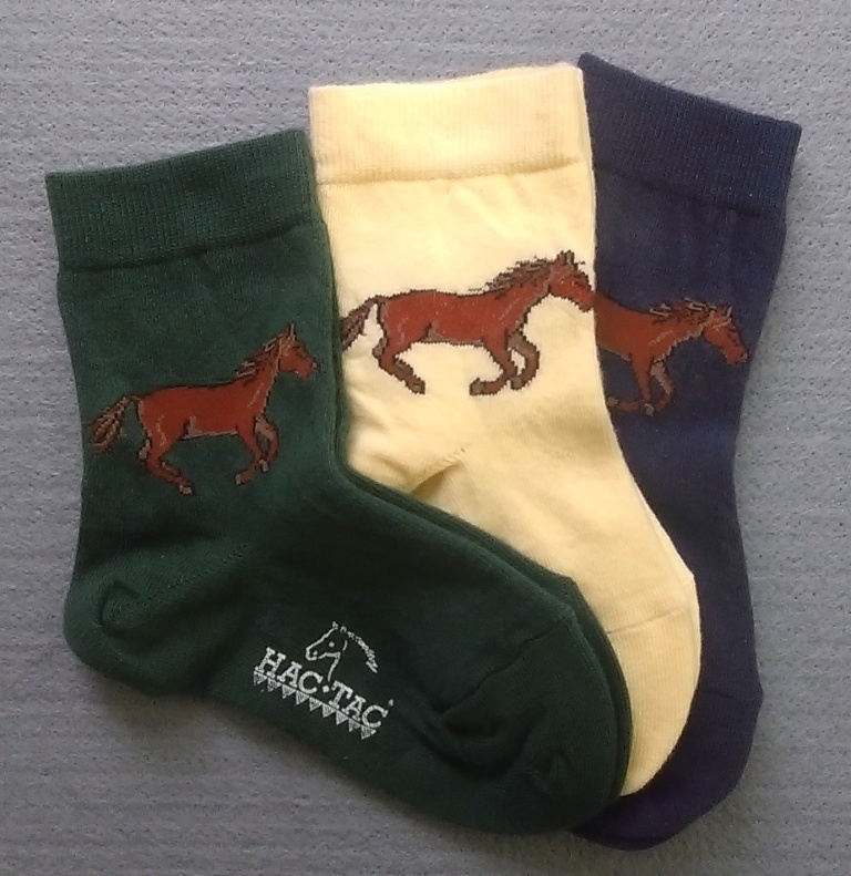 Hac-Tac Short Children's Sock with Galloping Horse Motive