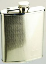 Hip Flask 8oz - Stainless Steel Checked Finish