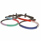 JHL Coloured Rubber Training Reins COB/FULL HAVANA