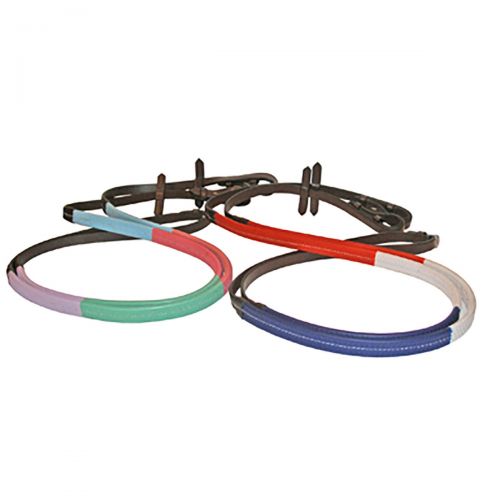 JHL Coloured Rubber Training Reins COB/FULL HAVANA