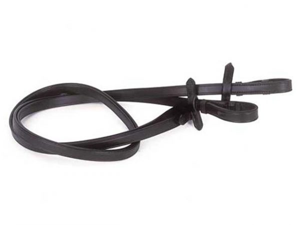 Plain Leather Reins 5/8"W 54"L with Martingale Stops BLACK