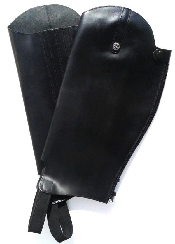 Saddlecraft Leather Gaiters Black - Calf 44cm Leg 41cm