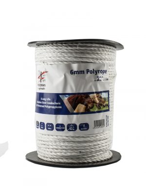 Fenceman Electric Fence Polyrope 6mm x 200m White (Standard)