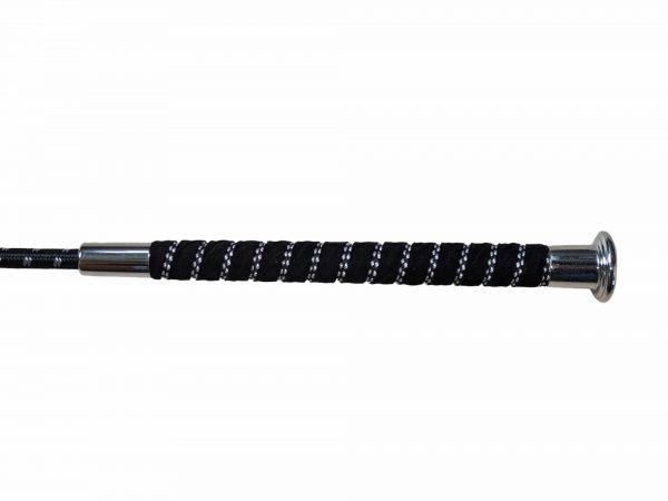 Shires Schooling Whip - Black with Silver Fleck 39.5" (100cm) - Image 2